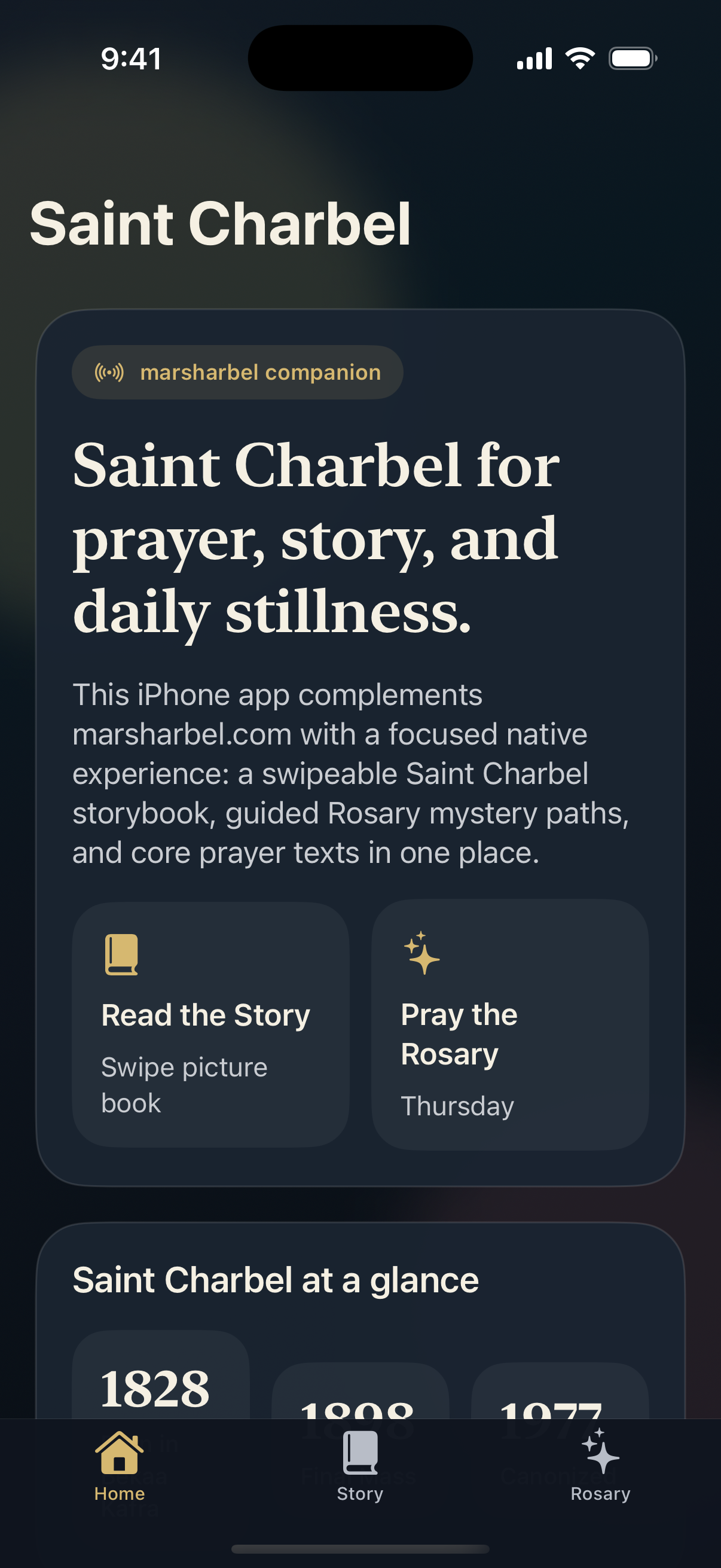 Saint Charbel iPhone home screen