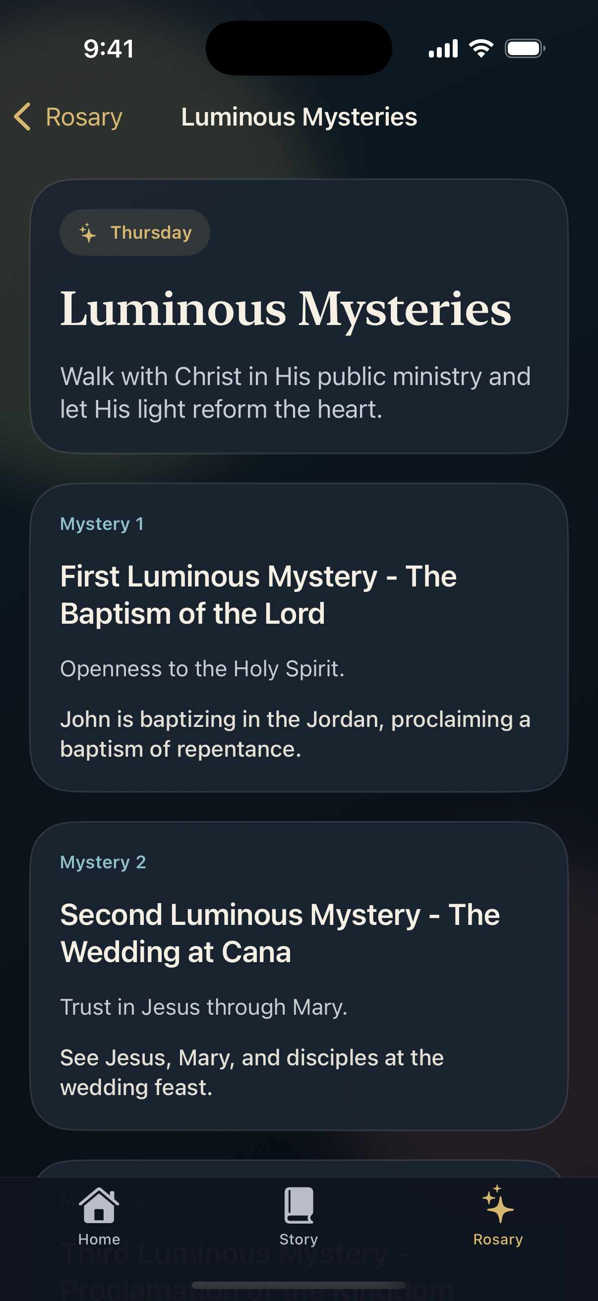 Saint Charbel iPhone luminous mysteries screen